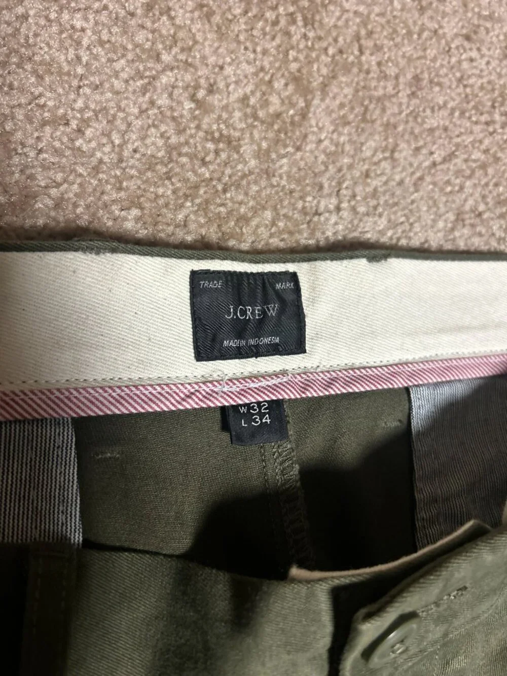 J Crew Trade Mark Pants 32x34 green dark